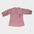 Girls' Pink High Neck Romantic T-Shirt, हल्का गुलाबी, small