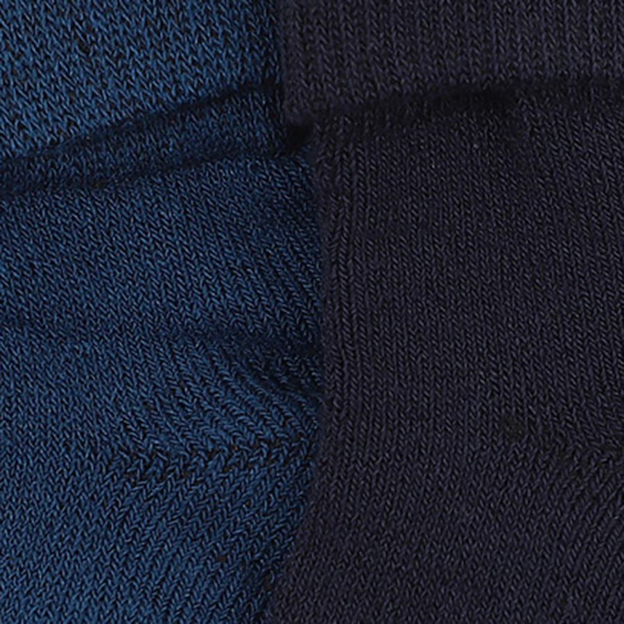 Infants Navy and Blue Regular Fit Ribbed Style Pack of 2 Socks, हल्का नीला, large image number null