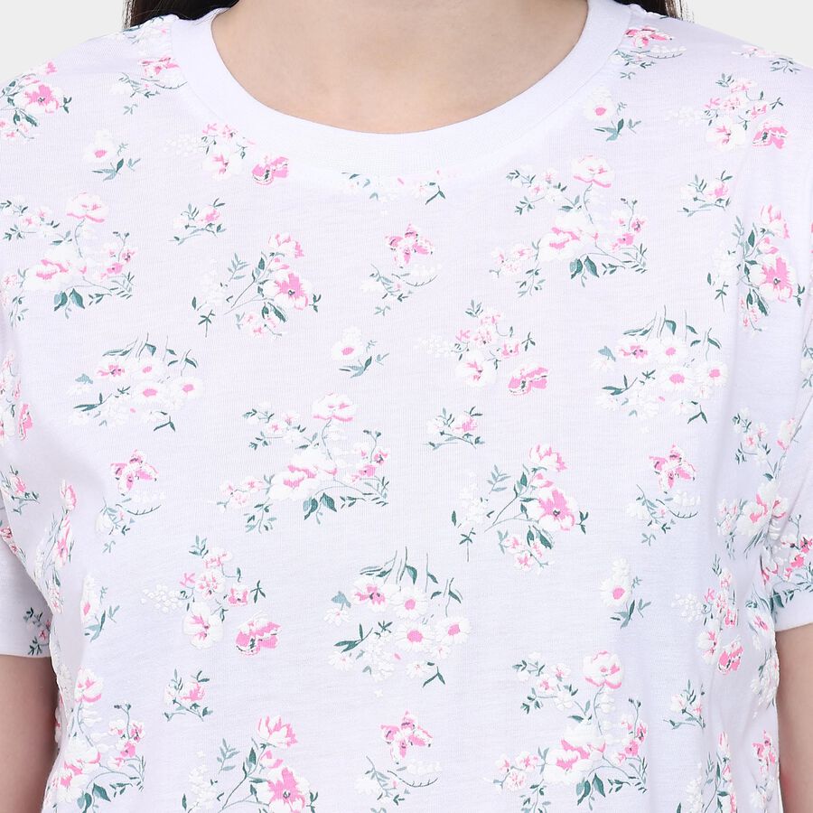 Ladies' Round Neck T-Shirt , White, large