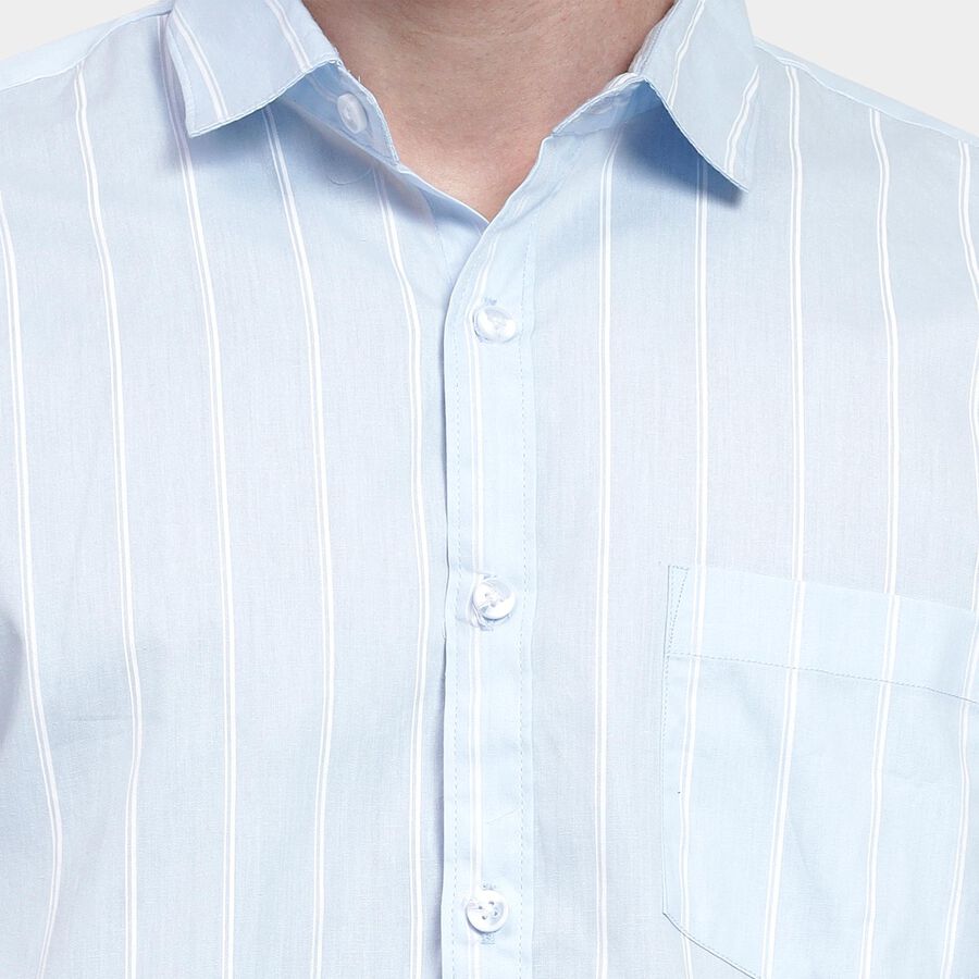 Men's 100% Cotton Casual Shirt , Light Blue, large image number null