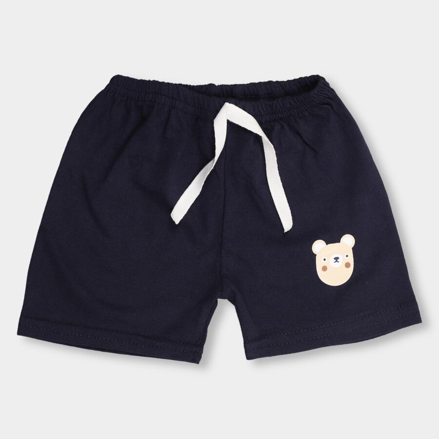 Infants' 100% Cotton Half Pant, नेवी ब्लू, large image number null
