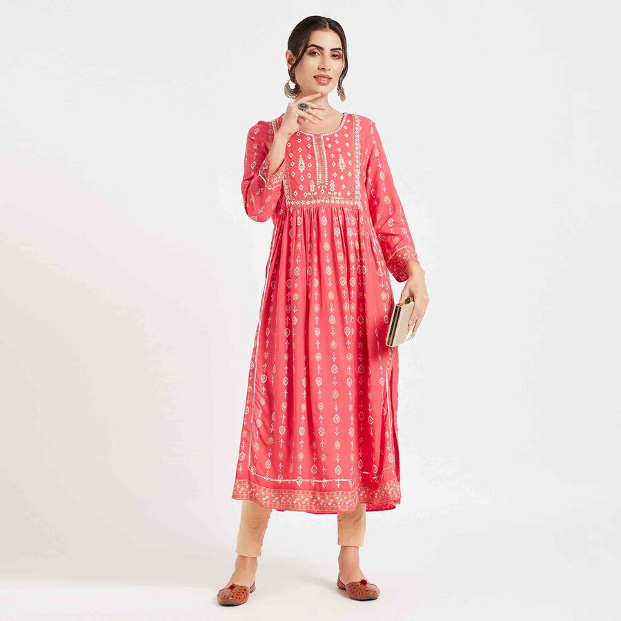 Embroidered Kurta, Coral, large image number null