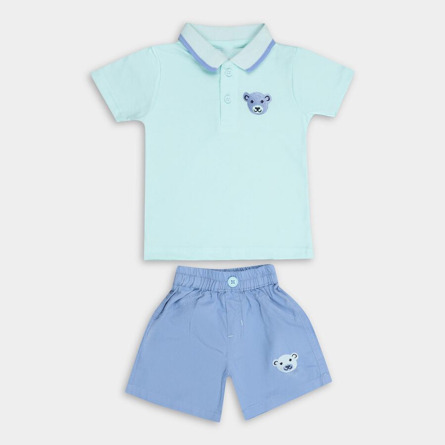 Infant Boys' 100% Cotton Baba Suit , एक्वा, large image number null