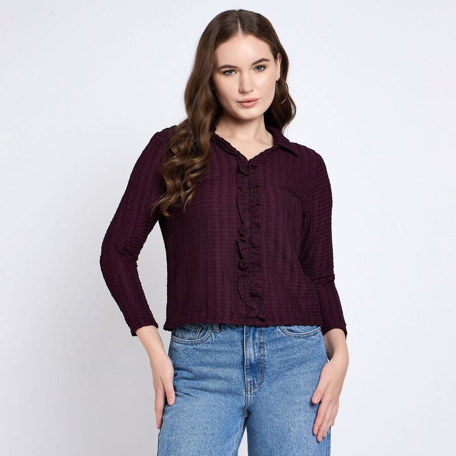 Ladies' Shirt, वाइन, large image number null