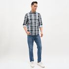 Men's Dark Teal Green Cotton Full Sleeve Spread Collar Classic Shirt, Teal Blue, small