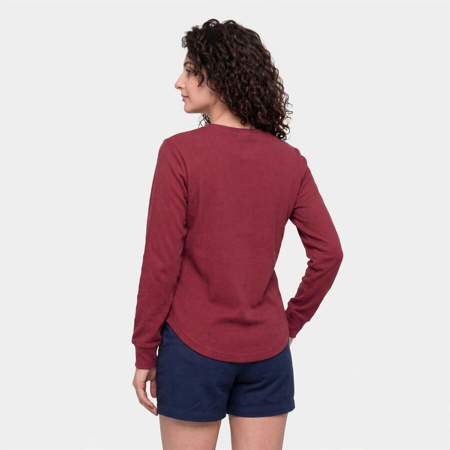 Women's Purple Round Neck Regular Top, Purple, large