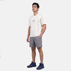 Men's White Round Neck Athleisure T-Shirt, ऑफ व्हाइट, small