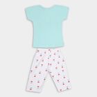 Girls' Cotton Capri Set, Aqua, small image number null