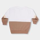 Infants Beige and White Crew Neck Casual Sweatshirt, गहरा पीला, small image number null