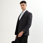 Men's Dark Grey Slim Fit Single-Breasted Blazer, Dark Grey, small image number null