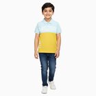 Boys Muted Mustard Green Cotton Round Neck Casual Half Sleeve T-Shirt, मस्टर्ड, small