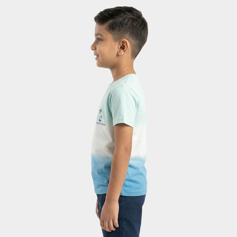 Boys White Cotton Casual T-Shirt, सफ़ेद, large