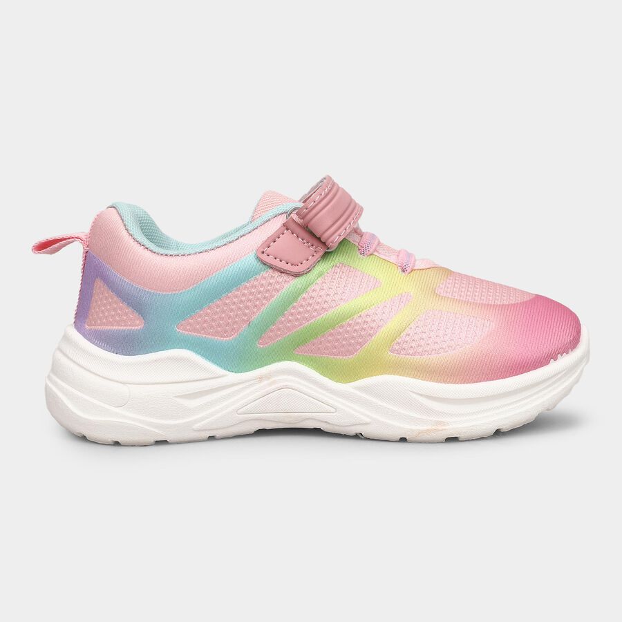 Girls Pink Velcro Casual Shoes, Pink, large image number null