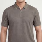 Men's Olive Polo Collar Casual T-Shirt, Olive, small