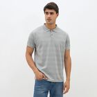 Men's Light Grey Polo Collar Casual T-Shirt, हल्का ग्रे, small image number null
