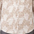 Boys Beige Cotton Collar Shirt, Beige, small