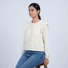 Women's Off-White Round Neck Classic Top, ऑफ व्हाइट, small