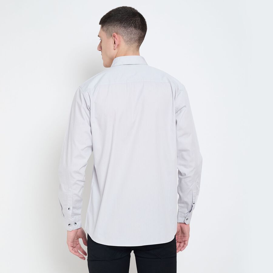 Men's 100% Cotton Casual Shirt , Light Grey, large image number null