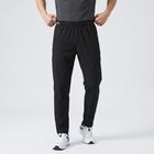 Men's Black Straight Fit Solid Track Pants, काला, small