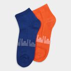 Men's Socks (Pack of 2), मध्यम नीला, small