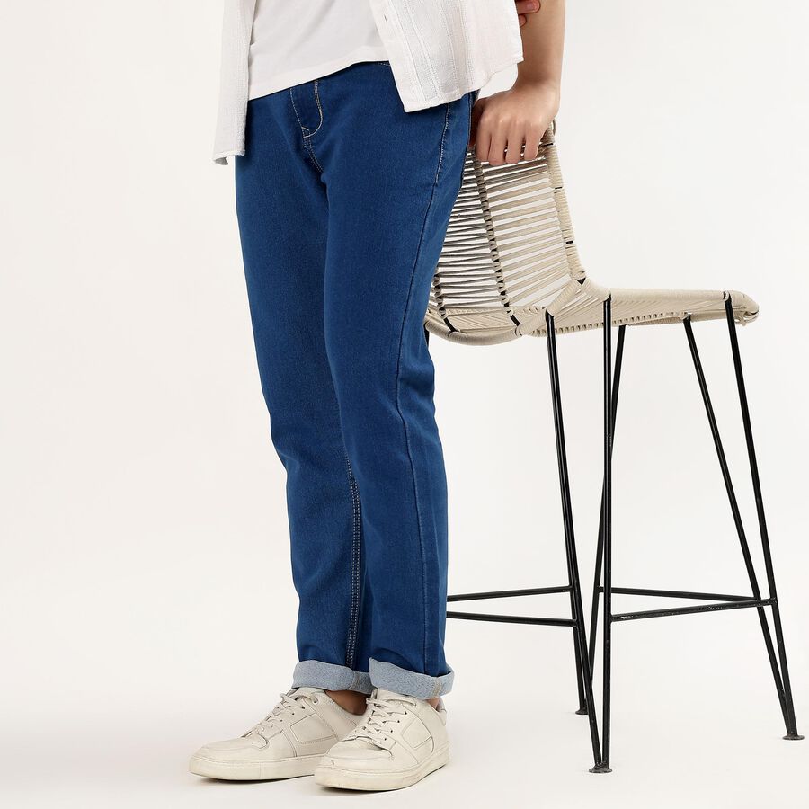 Men's Slim Fit Jeans, हल्का नीला, large