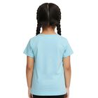 Girls Light Blue Cotton Round Neck Casual T-Shirt, हल्का नीला, small