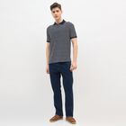 Men's Navy Blue Polo Neck Casual T-Shirt, नेवी ब्लू, small