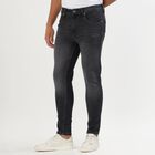 Men's Charcoal Black Skinny Fit Five-Pocket Jeans, गहरा ग्रे, small image number null