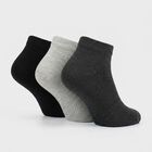 Men Ankle Length Regular Fit Pack of 3 Socks ( Black, Grey, Charcoal ), चारकोल, small