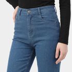 Women's Blue Straight Fit High-Rise Jeans, Mid Blue, small