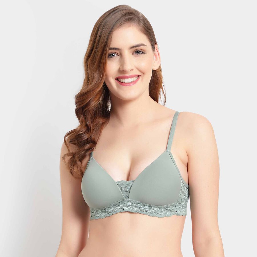 Padded Bralet Bra, Olive, large image number null