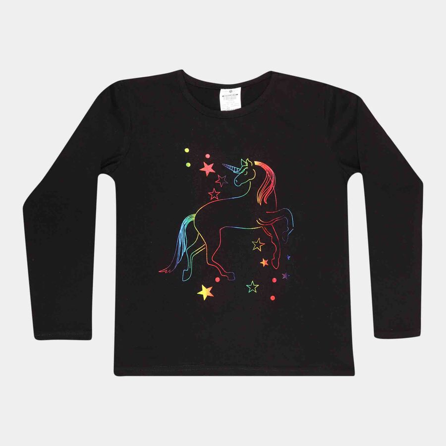 Girls Solid Top, Black, large image number null