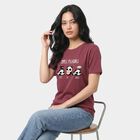 Women's Purple Cotton Round Neck Regular T-Shirt, Purple, small