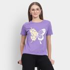Ladies' Round Neck T-Shirt , बैंगनी, small image number null