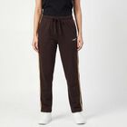 Women's Brown Regular Fit Minimal Track Pants, Brown, small