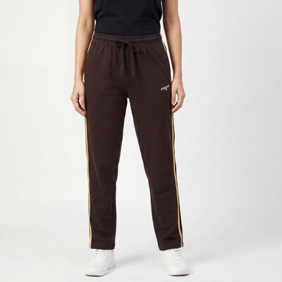 Women's Brown Regular Fit Minimal Track Pants
