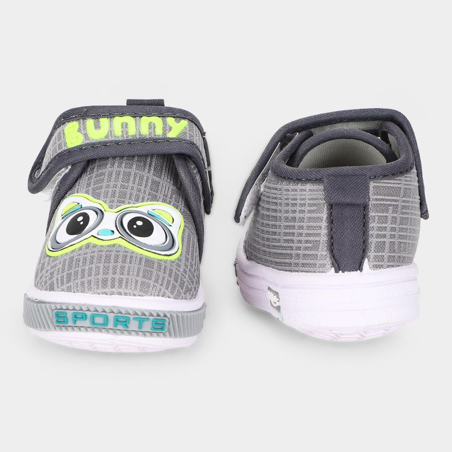 Boys' Grey Velcro Strap Sneakers, Grey, large