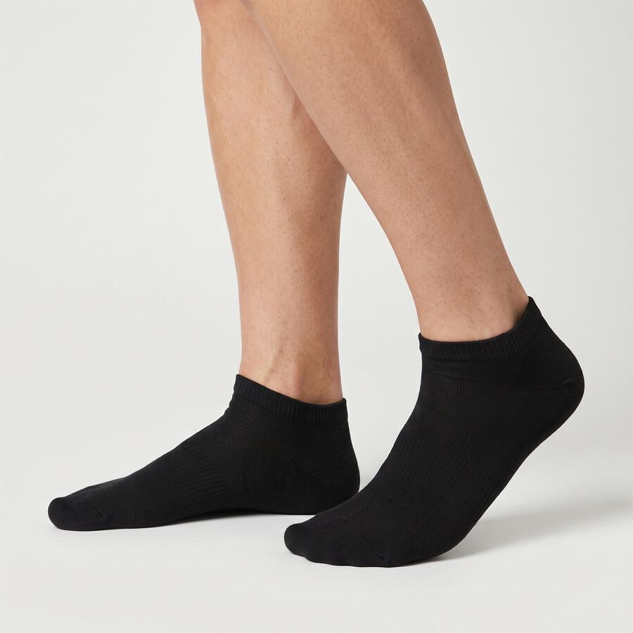 Men's Ankle Length Regular Fit Solid Pack of 3 Socks ( Black, Grey, White ), काला, large