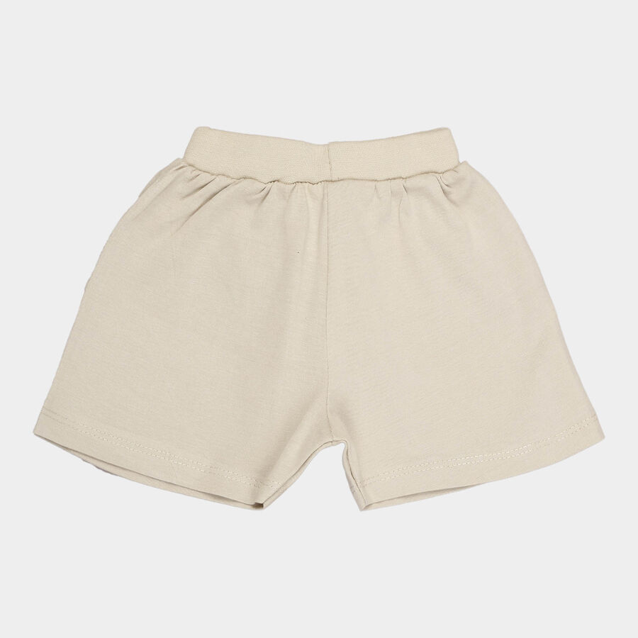 Infants Cotton Printed Half Pant, Beige, large image number null
