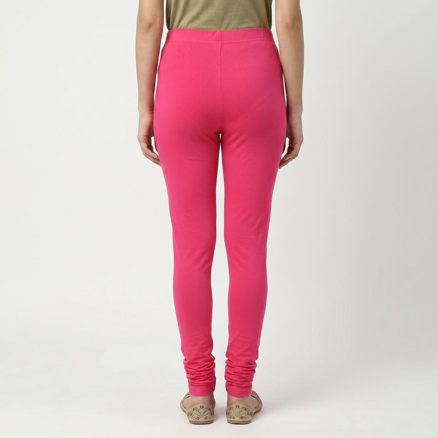 Women's Fuchsia Slim Fit Elastic Waist Churidar, रानी (फ्यूशिया), large