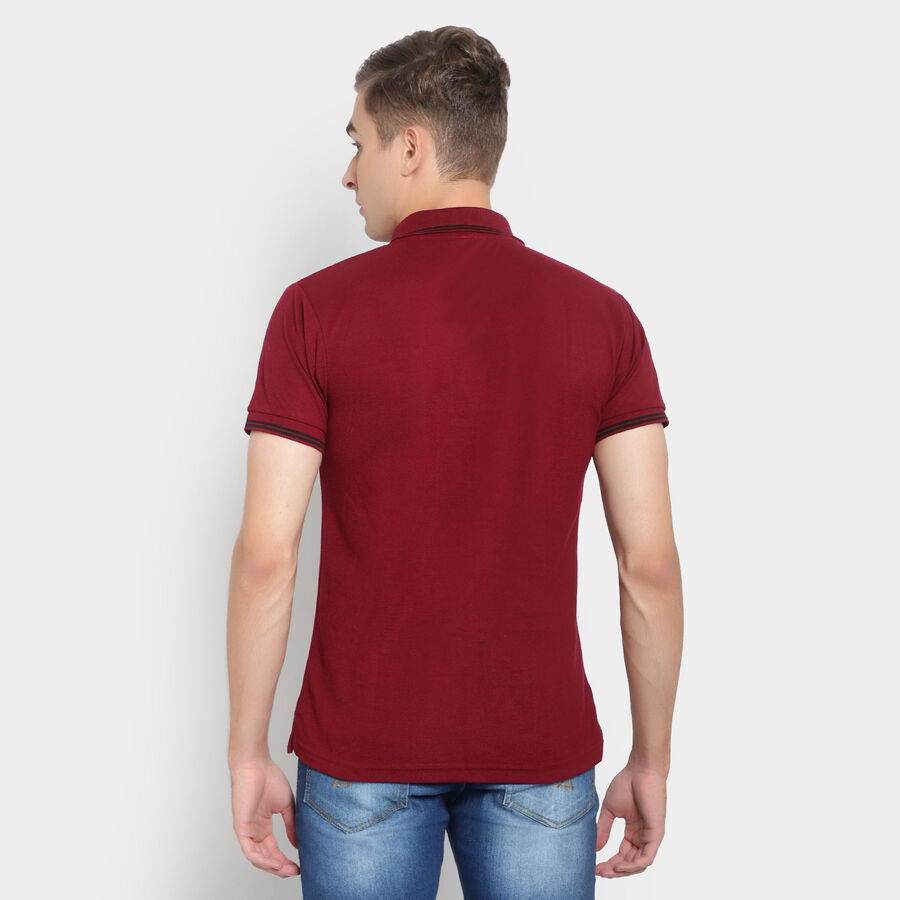Solid Polo Shirt, Wine, large image number null