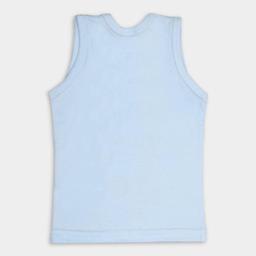 Infants' 100% Cotton Vest, Light Blue, large image number null