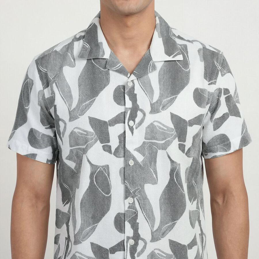 Men's Dark Green Cotton Classic Collar Casual Shirt, Dark Green, large