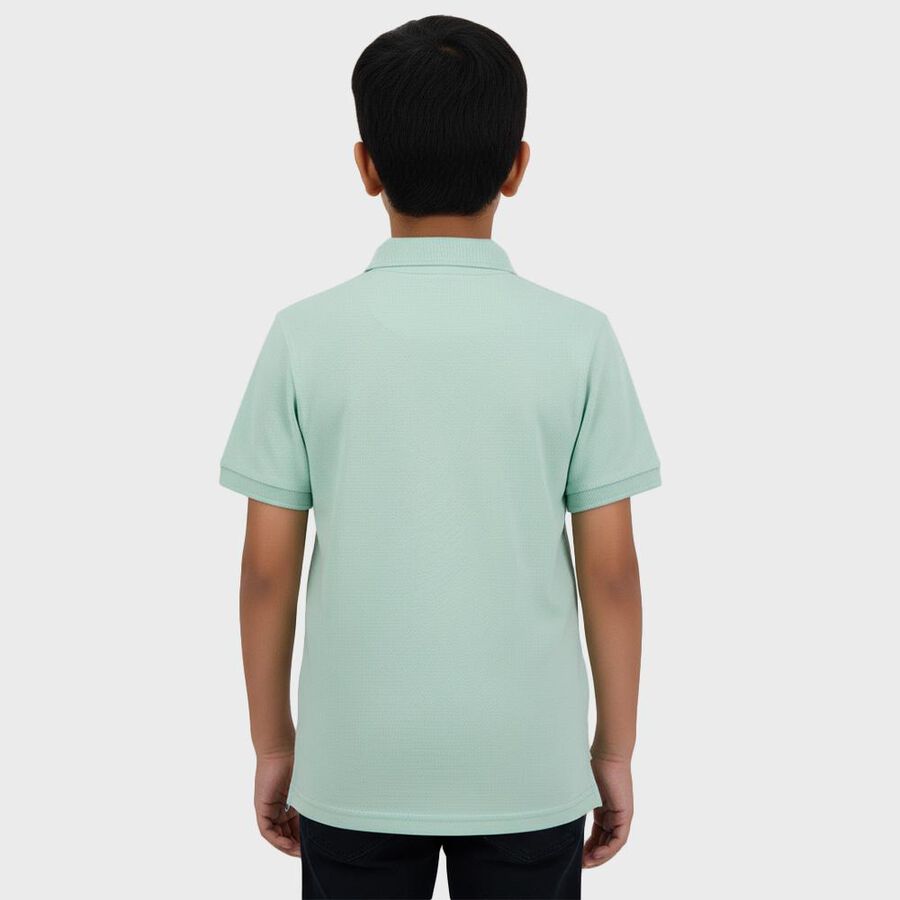 Boys' Aqua Teal Crew Neck Graphic Printed Casual T-Shirt, एक्वा, large