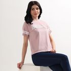 Ladies' 100% Cotton Round Neck T-Shirt, गुलाबी, small image number null