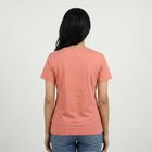 Women Pink Round Neck Casual T-Shirt, Pink, small