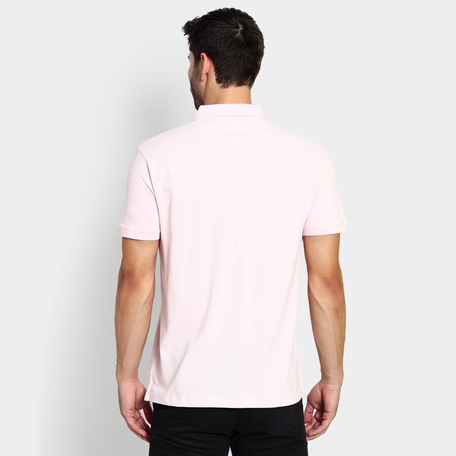 Men's Collared Half Sleeves T-Shirt , गुलाबी, large image number null