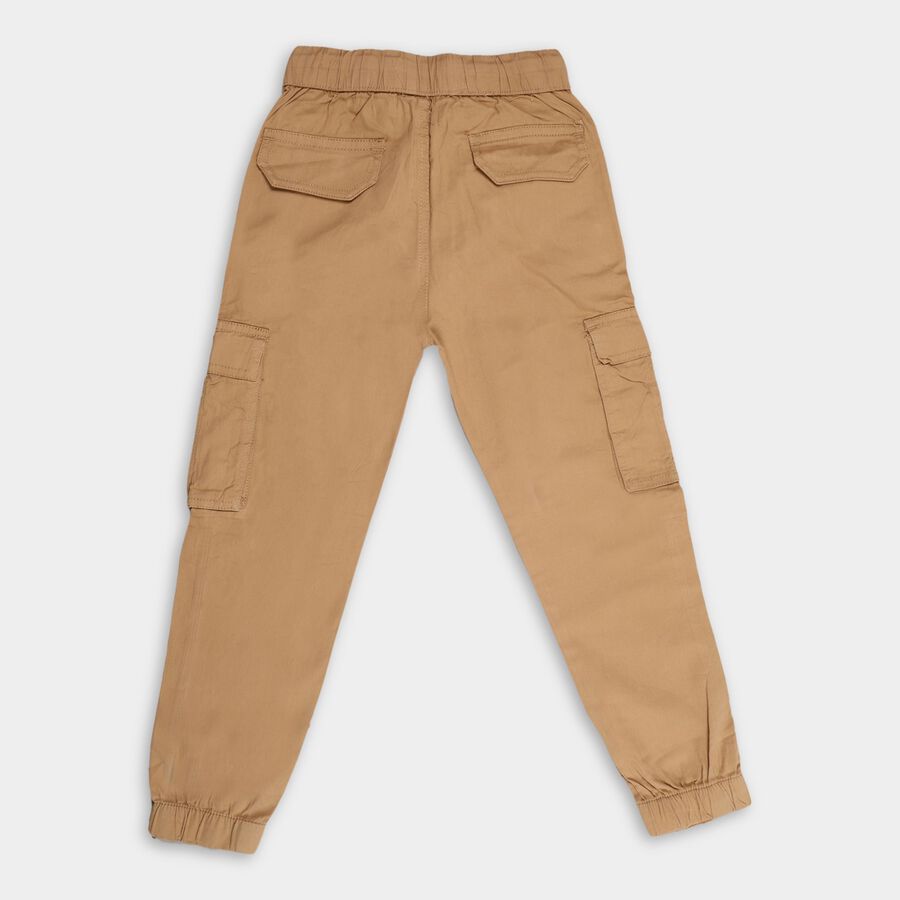 Boys' 100% Cotton Trousers, Beige, large image number null