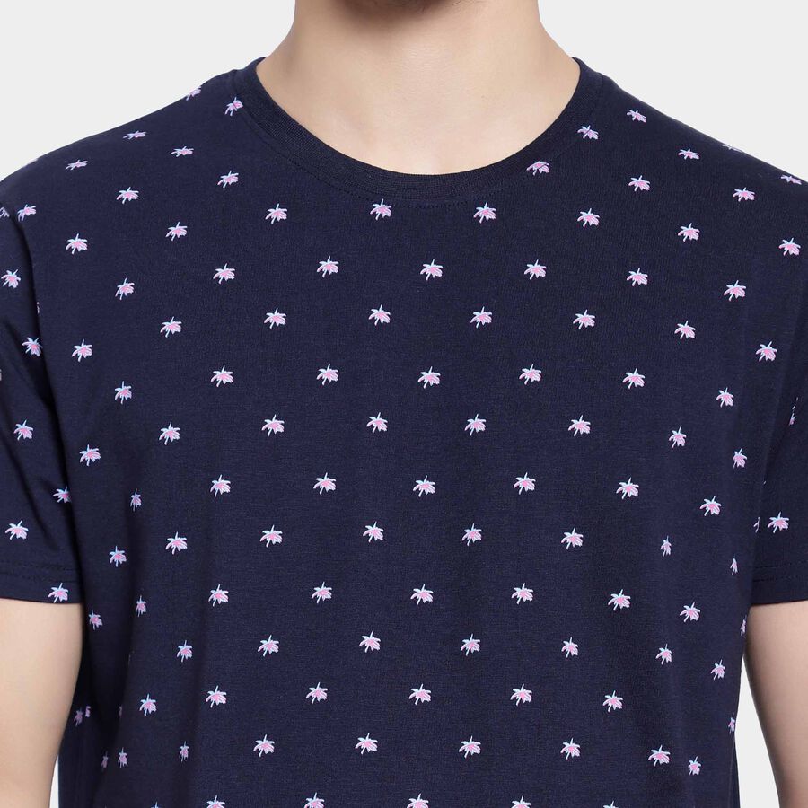Round Neck T-Shirt, Navy Blue, large image number null