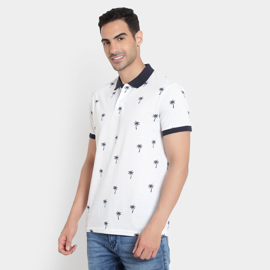 Printed Polo Shirt, White, large image number null